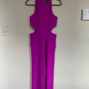 Express bright purple keyhole jumpsuit